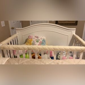 3 Pieces Quilted Crib Rail Cover - Protector Safe Teething Guard Wrap